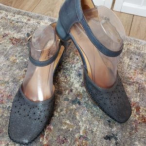 Pikolinos Grey Leather Mary Jane Shoes Size 41
